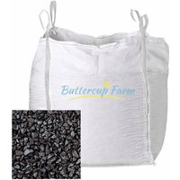 14mm - Charcoal Black Stone Chippings - Premium Aggregate Bulk Bag - 850 Kilos