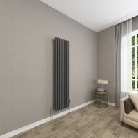 SKY Bathroom 3 Column Anthracite 1500x380mm Traditional Cast Iron Style Radiator