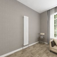 Sky Bathroom - 3 Column White 1500x290mm Traditional Cast Iron Style Radiator
