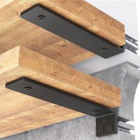 15cm Triangular Shelf Brackets, Set of 4 Sturdy Iron Wall Mounting Brackets with Screws, Invisible Right Angle Wall Shelf Brackets with Large