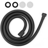 1.5m High Pressure Flexible Shower Hose in Matte Black Stainless Steel, Bathroom Accessory