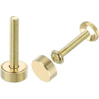 16-Piece Decorative Brass Screws with Caps, 12mm Mirror Screws with Caps, Decorative Furniture Fixing Nails, Gold Color