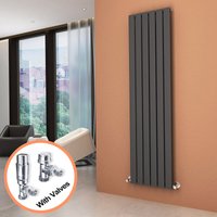 Elegant - 1600 x 300 mm White Vertical Column Radiator Double Flat Panel Designer Bathroom Radiators