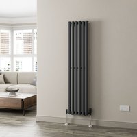 Anthracite Oval Column Designer Radiator Vertical Horizontal 1600 x 360mm Single Panel