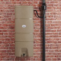 160L Wall Mounted Water Butt Space Saving Rainwater Tank - Sandstone