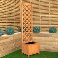 Samuel Alexander - 1.6m Natural Wooden Freestanding Garden Trellis with Raised Bed Planter