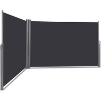 Costway - 1.6x6M Retractable Folding Side Awning Screen Garden Privacy Divider Wind Fence