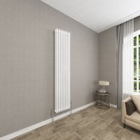 Sky Bathroom - 3 Column White 1800x380mm Traditional Cast Iron Style Radiator