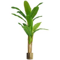 Leaf - 180cm Artificial Banana Tree Tropical Plant Gold Metal Planter