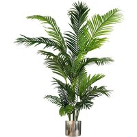 180cm Artificial Palm Tree Extra Large Silver Metal Planter