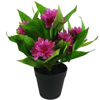 18cm Artificial Freesia Plant Dark Pink Flowering