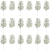 18Pcs Artificial Palm Leaves Plants Faux Fronds Tropical Large Greenery Plant for Hawaiian Party