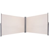Costway - 1.8x6M Retractable Folding Side Awning Screen Garden Privacy Divider Wind Fence