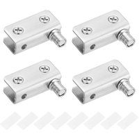 Linghhang - 2 Pack Glass Door 90° Pivot Hinge, No-Drill Glass, Stainless Steel, Fit for 5-8mm Glass