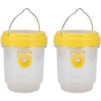 Tlily - 2 Pack Solar Wasp Trap Outdoor Hanging,Wasp Cather Hanging with Light for Yellow Jackets,Hornets,Bee,Wasp Traps