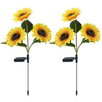 2 Pack Sunflower Solar Light Outdoor Waterproof led