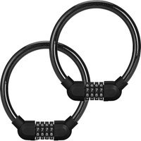 Memkey - Pack of 2 bicycle locks, bicycle lock padlock, bicycle code with 4-digit password - cable lock for bicycles, scooters, motorcycles,