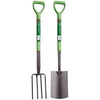 Garden Mile - 2 Piece Garden Fork and Spade Digging Set for Garden and Lawn