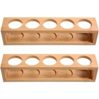 Odipie - 2-Piece Natural Bamboo Essential Oil Storage Rack, 1-Tier Tabletop Holder, Fits 15ml Bottles, 10ml & 5ml Bottles