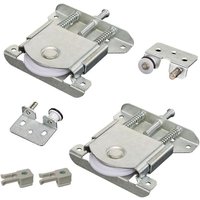 2-Piece Sliding Wardrobe Door Rollers, Sliding Cabinet Rollers, Sliding Kit for Wardrobe Doors and Display Cases, Replacement Door Rollers, 30kg Load