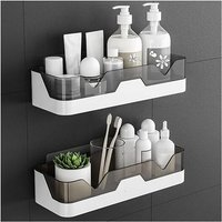 BSR - Lot de 2 Etagère Douche,Serviteur de Douche Sans Perçage, Paniers Rangement D'organisateur de Douche Mural pour Salle de Bain/Cuisine