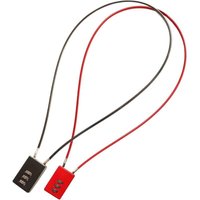 2 Three-Digit Combination Cable Locks, 50cm Security Locks, for Motorcycle, Bicycle, Snowboard, Skis, Suitcases, Travel Bag, Locker (Red and Black)