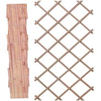 Gardman - 2 x 07255 1.8m x 0.6m Expanding Riveted Tan Trellis Screen Garden Plant