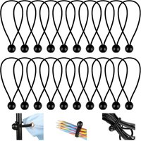 Tinor - 20 Pieces Bungee Cords, 150mm Flexible Bungee Cords, Bungee Cords with Balls, Durable Bungee Cords, for Banners, Tarps, Camping, Tents (Black)