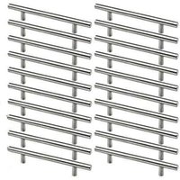 Tinor - 20 x Stainless Steel Kitchen Cabinet Handles 128mm Hole Spacing, Brushed Steel T-Handle for Cabinet Door