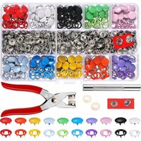 200Pcs Snap Fasteners Set of Hollow Solid Buttons - Metal Buckle Snap Ring Button Snap Buttons Sewing Craft 12.5mm