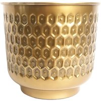20cm Gold Honeycomb Metal Planter by Leaf