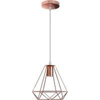 Norcks - 20CM Rose Gold Vintage Industrial Ceiling Light Metal Diamond Chandelier Modern Pendant Light For Hotel Kitchen Farmhouse Hallway