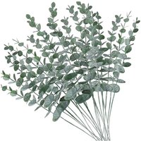20Pcs Artificial Eucalyptus Stems Leaves Gray Green Plant for Wedding