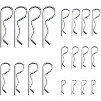 20pcs R-Clip Locking Pins, Heavy Duty Zinc Plated Locking Pin Assortment for Trailer Hitch Systems, M1.2–M3.5