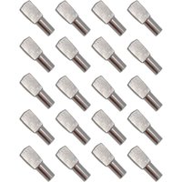 20Pcs Shelf Support Pegs, Shelf Pins Shelf Pegs Nickel Plated Metal Plate Brackets for Cabinet Office Accessories - 5mm19mm