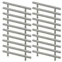 20pcs Stainless Steel Cabinet Handles Kitchen Cabinet Pulls 128mm Hole Pitch Brushed Steel t Shape mumu
