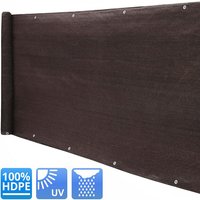 Livingandhome - 200g/m² Garden Privacy Shade Net Wall Screening Netting Balcony Windbreak Fence, Brown 1x50M