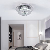 Livingandhome - 220V led Crystal Ceiling Light Pendant Chandelier Lamp, 12W Round 20CM