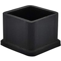 2.5 x 2.5 cm (1 inch x 1 inch) Pack of 16 Protective Caps for Chair or Table Legs in Rubber, Thick, Square, Black