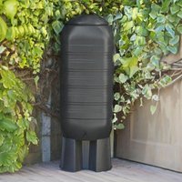 Water Butts Direct - 250L Slimline Water Butt With Tap and Lid with Stand and Diverter black
