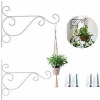 Hoopzi - 25cm Lantern Hook Iron Hanging Plant Holder Decorative Wall Planter Hanging Hooks with Black Screws for Bird Feeder Lanterns Wind Chimes