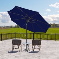 Greenbay Round Garden Parasol Sun Shade Patio Outdoor Umbrella Canopy Crank Tilt Mechanism 3M Blue