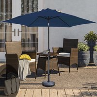 2.5M Garden Parasol Patio Umbrella Sun Shade Aluminium Crank Tilt Blue