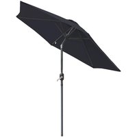 2.5M Round Garden Parasol Outdoor Patio Sun Shade Umbrella with Tilt Crank UV protection - Black