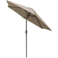 2.5M Round Garden Parasol Outdoor Patio Sun Shade Umbrella with Tilt Crank UV protection - Brown