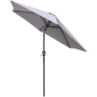 2.5M Round Garden Parasol Outdoor Patio Sun Shade Umbrella with Tilt Crank UV protection - Grey