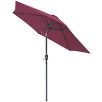 2.5M Round Garden Parasol Outdoor Patio Sun Shade Umbrella with Tilt Crank uv protection - Wine Red
