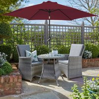 Greenbay - 2.5M Round Garden Parasol Patio Outdoor Sun Shade Umbrella Crank Tilt Wine Red