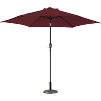 2.5M Round Garden Umbrella Patio Sun Shade Crank Tilt Wine Red Parasol with 12KG Base Weight