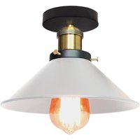 Norcks - 26CM Retro Style Chandelier Industrial Ceiling Lamp White Metal Vintage Ceiling Light For Indoor Bar Living Room Club